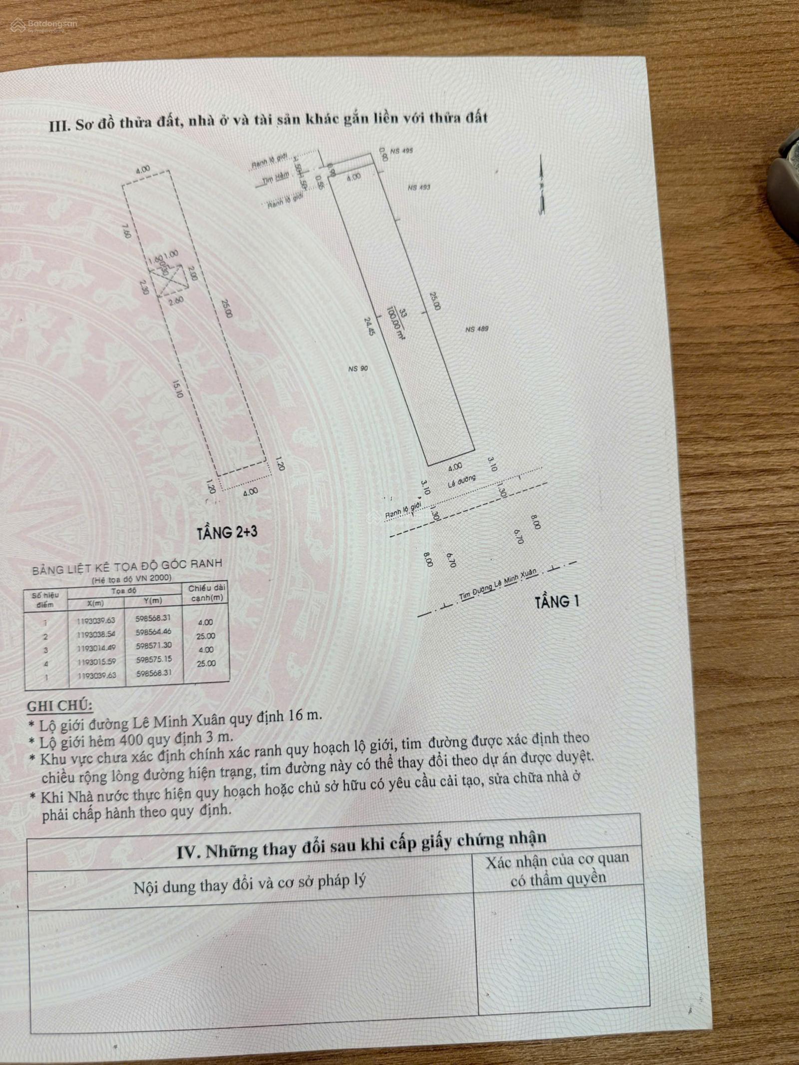 戶型圖: Nhà mặt chợ Tân Bình, 4x25m, đường Lê Minh Xuân  